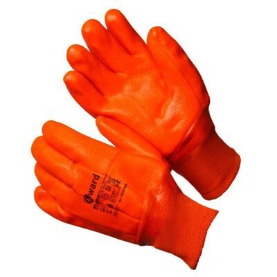 "FLAME" Трикотажные утепленные перчатки с оранжевым МБС покрытием