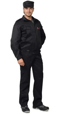 Костюм "Безопасность" куртка, брюки (тк.смесовая) черный